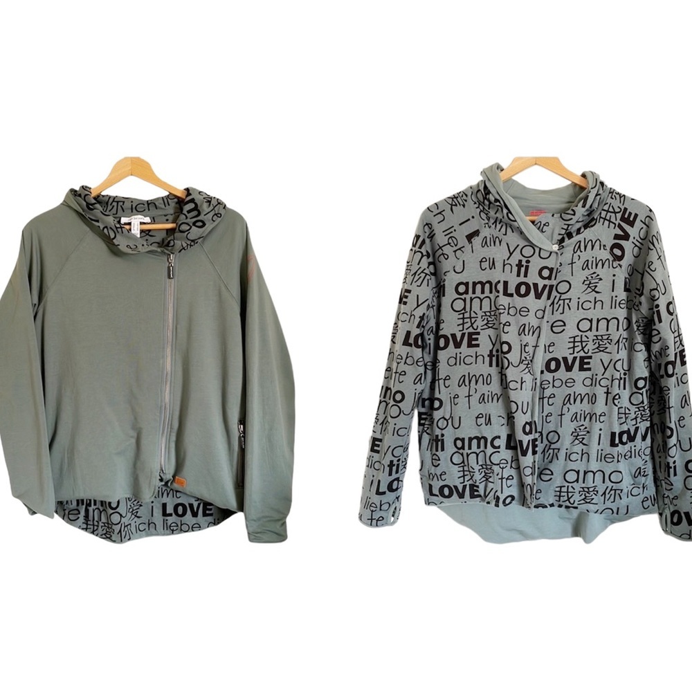 Peace Love World Kale Reversible Asymmetrical “Love” “Ti Amo” Jacket size S